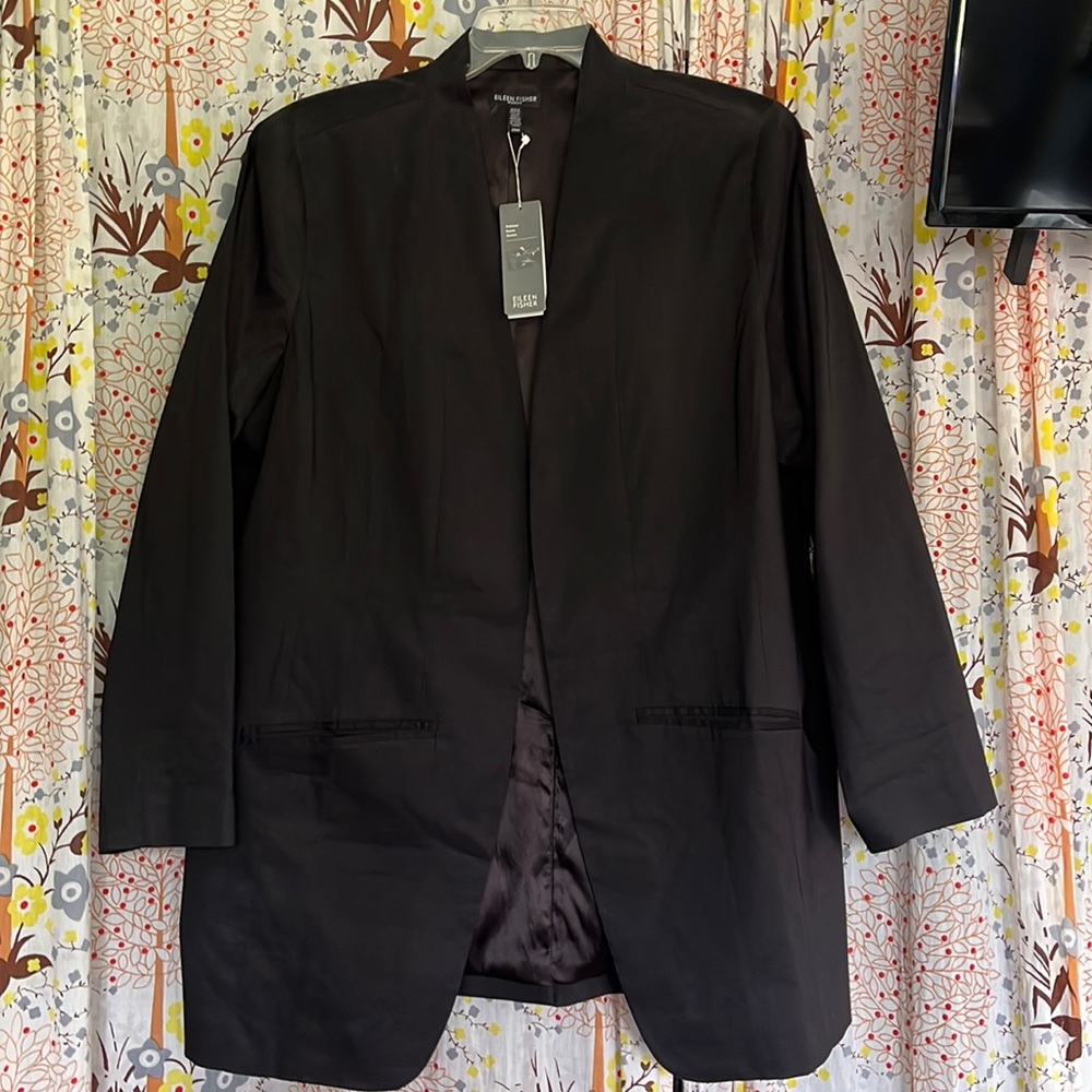 New Eileen Fisher Blazer jacket 24 3x black